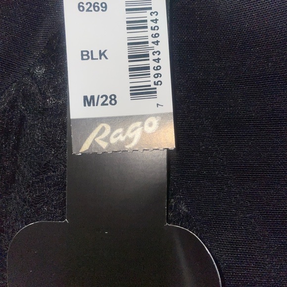 NWT Rago Shapewear Capri Mesh Leggings Lace Trim Black Style 6269 Size M/28 - Picture 5 of 5